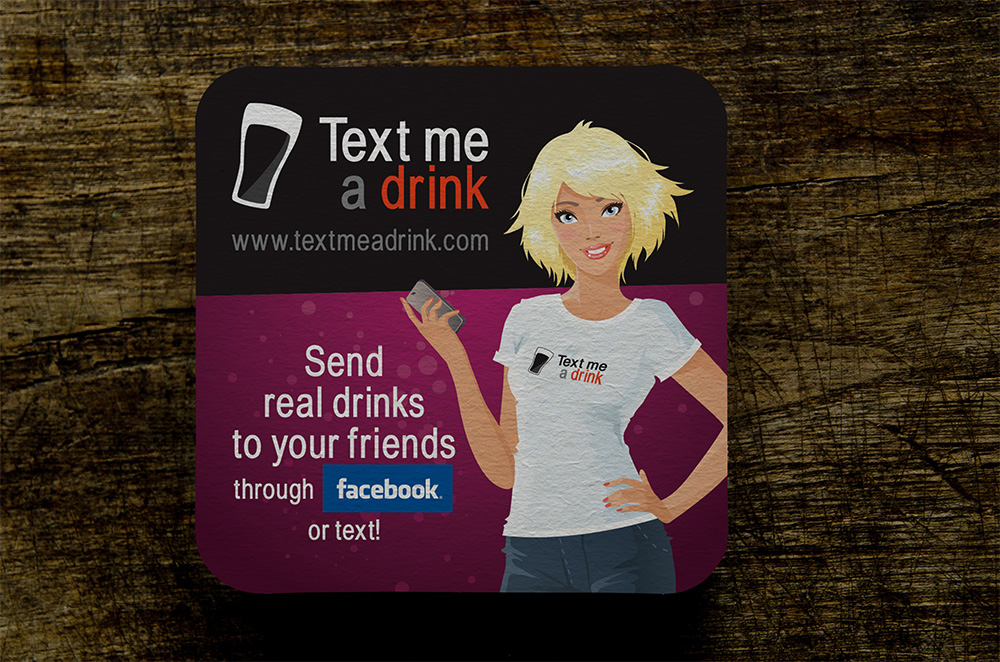 Text Me A Drink – Coaster recto