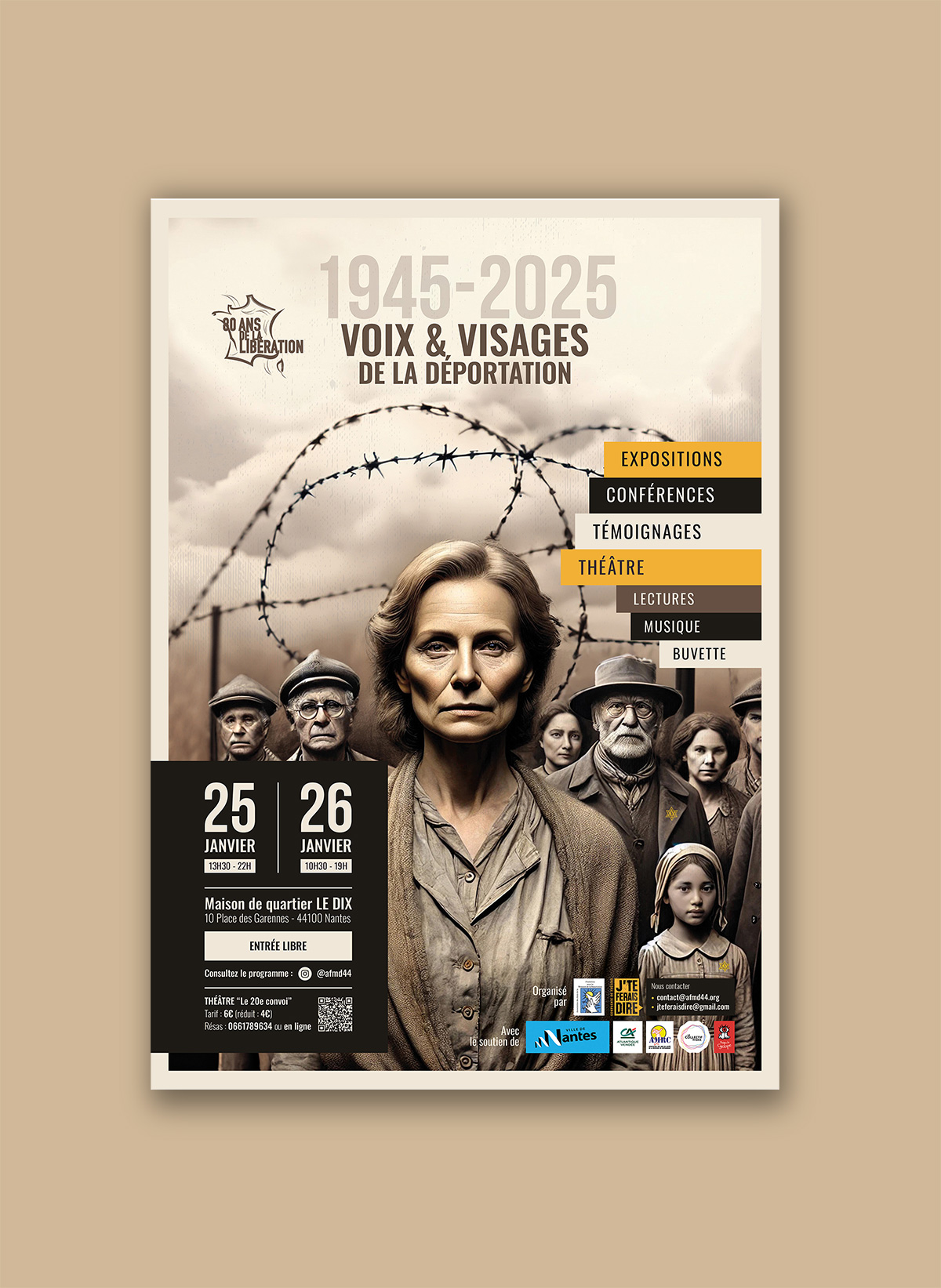 1945-2025 : Voix et visages de la déportation - Affiche
